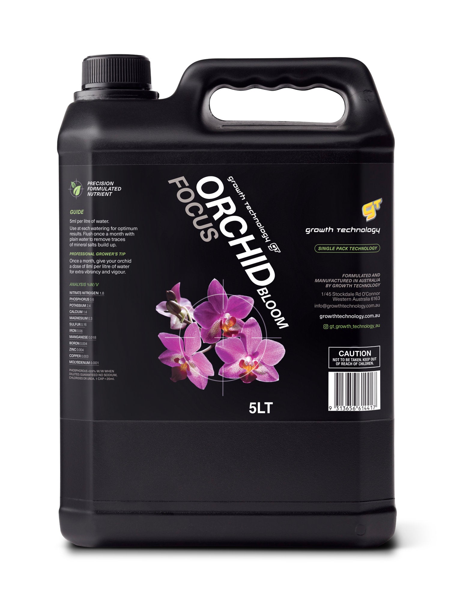 GT Orchid Bloom Focus Nutrient Concentrate for Orchids in Spike & Flower - Hydroponic Solutions