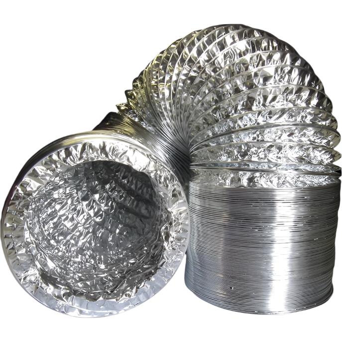 Silver Flexible Aluminium Ducting - Hydroponic Solutions